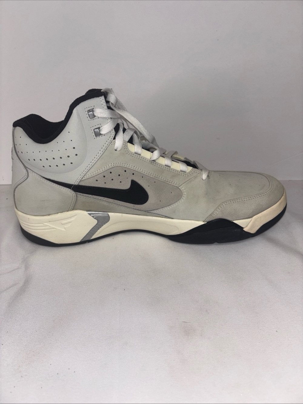 Size 15 Nike Men’s Gray and Black High-Top Sneakers